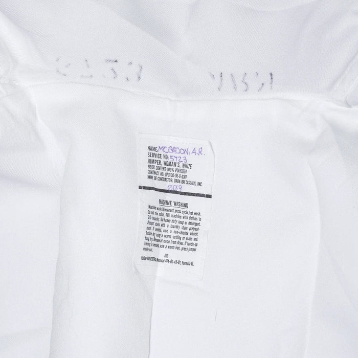 US Navy Women's White Middy Shirt - 8R, Small - US Navy Surplus - Service Shirts