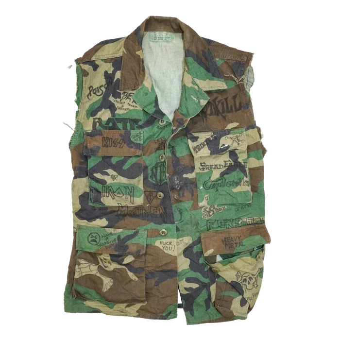 USGI Woodland Modified BDU Shirt w/ Graffiti and Lord Tracy Logo - XSmall - Army & Outdoors - Field Shirts