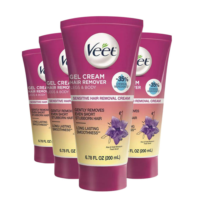 Veet Hair Removal Gel Cream Sensitive with Aloe – 6.78 oz – 4 Pack