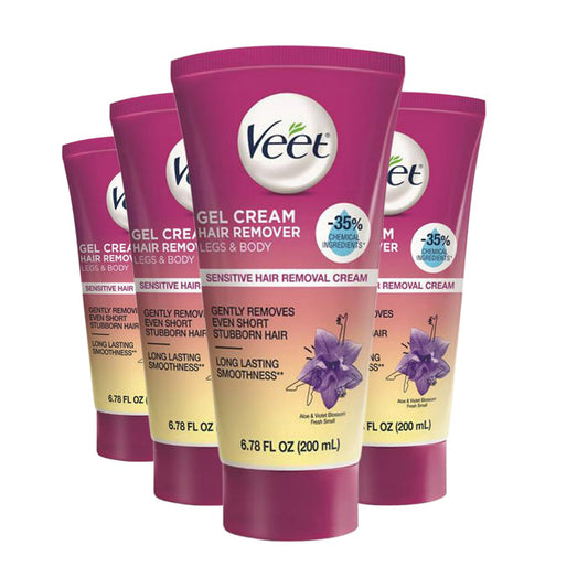 Veet Hair Removal Gel Cream Sensitive with Aloe – 6.78 oz – 4 Pack