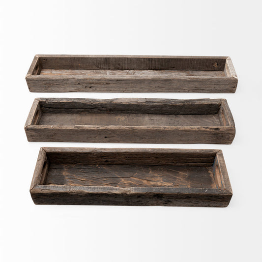 Vernon Brown Reclaimed Wood Trays | 3 Sizes - Magnolia Lane co. Home + Garden + Gift