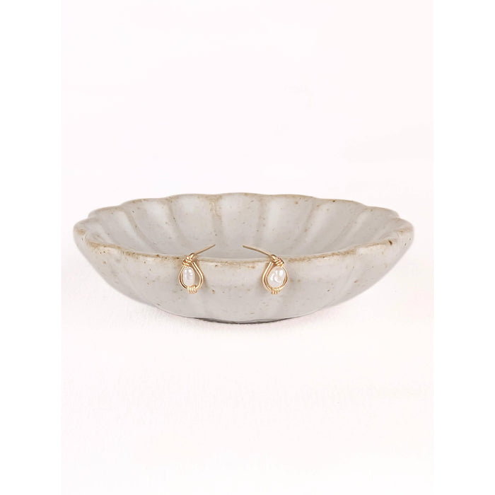 Victoria Rice Pearl Tiny Stud Earrings