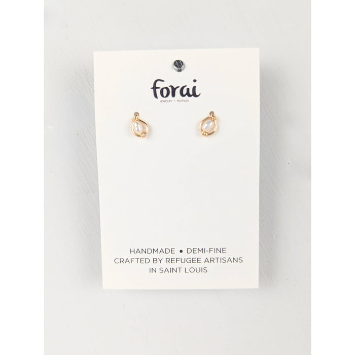 Victoria Rice Pearl Tiny Stud Earrings