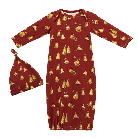 Vintage Bells Baby Gown & Hat Set