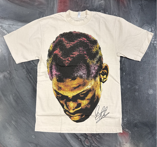 Vintage Demand Dennis Rodman Big Head Tee in Cream color, a stylish and unique fashion statement for basketball fans and vintage enthusiasts