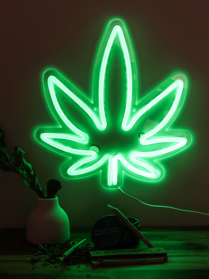 Weed Leaf Neon Leaf | One Colour-Image 1