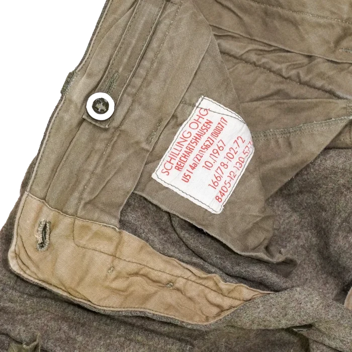 West German Wool Field Trousers - 166/78, Small - German Army Surplus - Combat Trousers