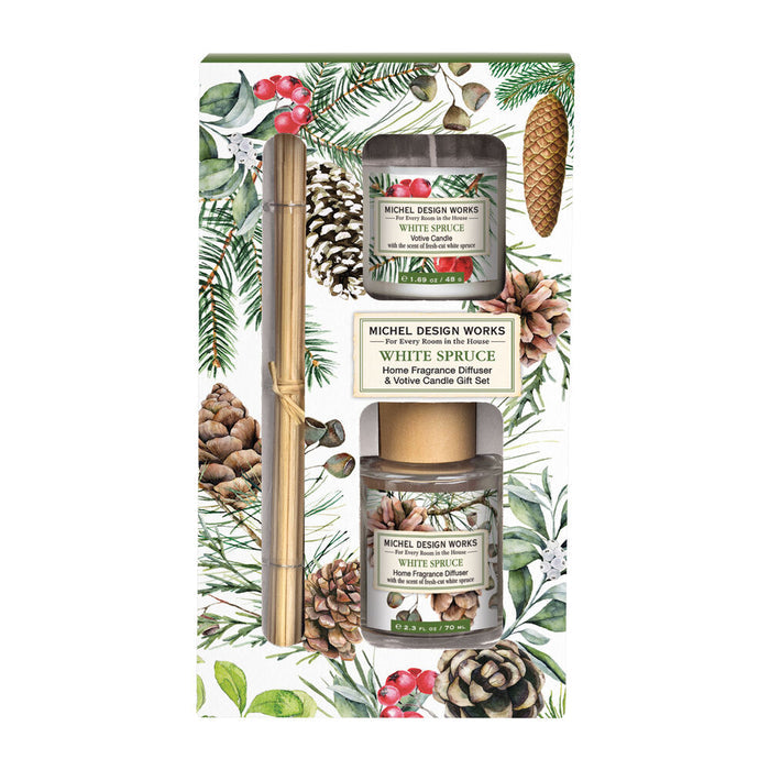 White Spruce Diffuser/Candle Set