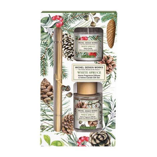 White Spruce Diffuser/Candle Set