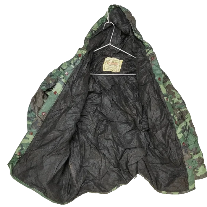 Woodfield Woodland Camo Vinyl Rain Jacket - Large - Army & Outdoors - Rain Jackets