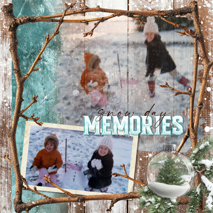 Woodland Winter Add-On Digital Scrapbook Bundle 1