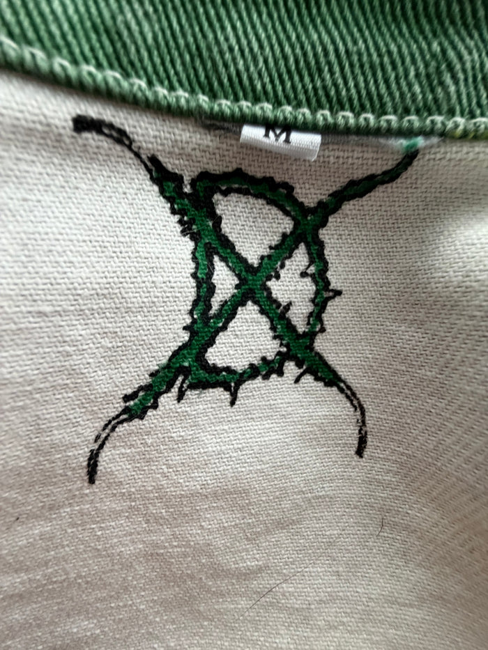 XTRA DEADLY GREEN CROSS DENIM JACKET