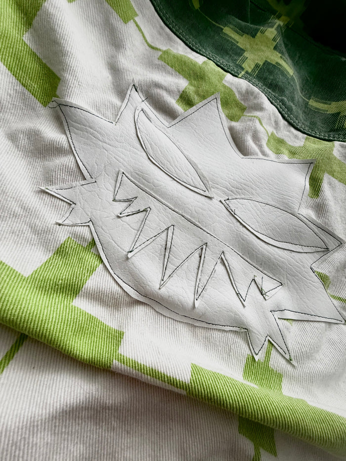 XTRA DEADLY GREEN CROSS DENIM JACKET