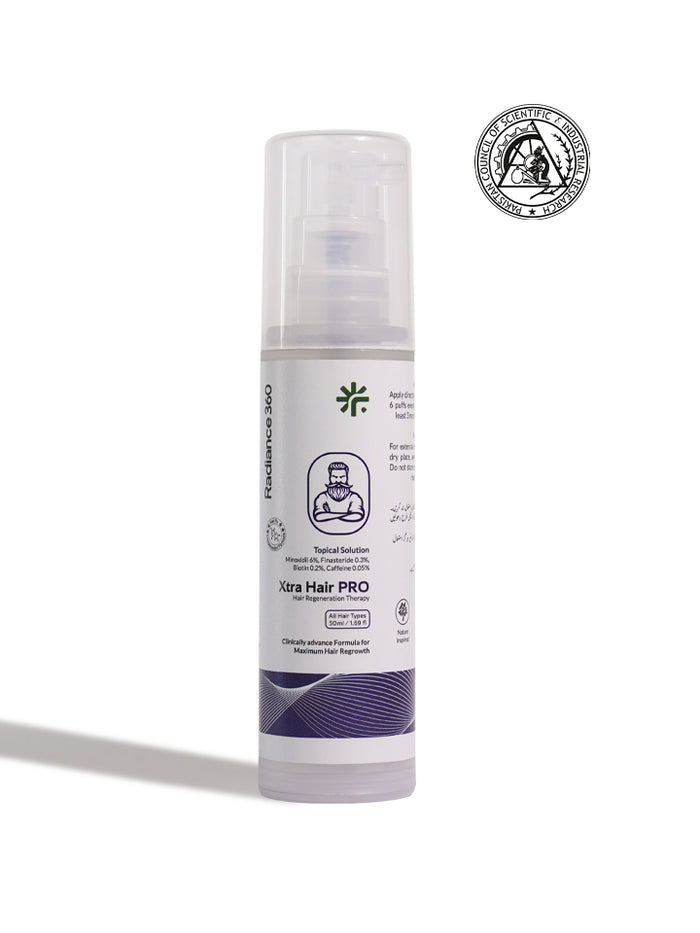 Hair care product bottle labeled 'Xera Hair Pro' on a white background with a brand logo.