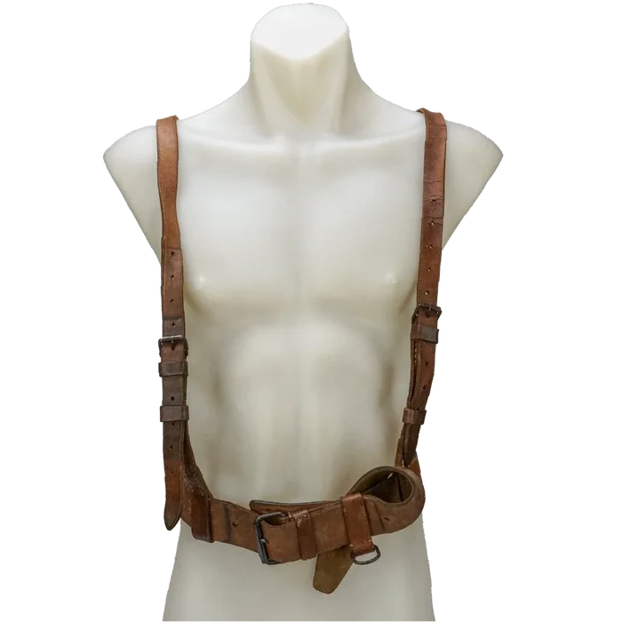 Yugoslavian JNA Leather Belt and Suspenders - Large - Yugoslavian Army Surplus - Belts & Suspenders