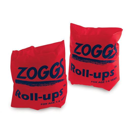 Zoggs childrens roll-ups red arm bands with quicker inflation for ages 1-6