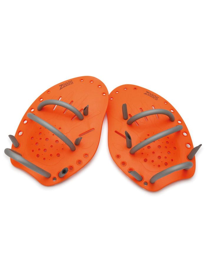 Zoggs Matrix hand paddles with orange spikes for better stroke technique