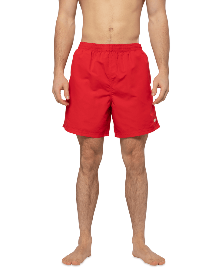 Zoggs Penrith 17’’ hot red swim trunks with white logo, nylon spandex