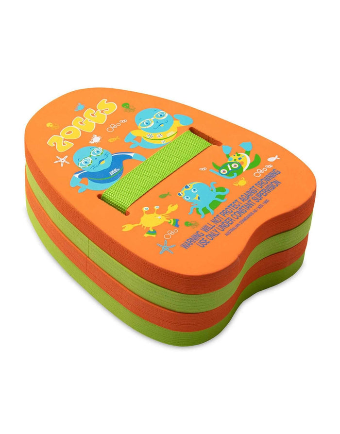 Zoggs Zoggy Swim Backfloat toy with orange green sea creatures design and ojo label creates buoyancy whilst swimming