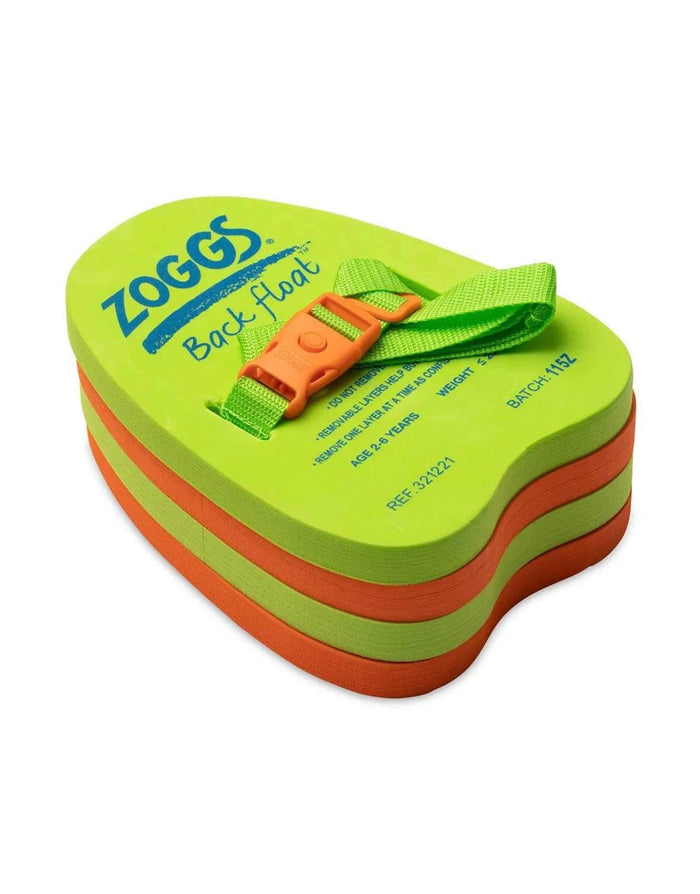 Zoggs Zoggy Swim Backfloat in green orange with adjustable strap creates buoyancy whilst swimming